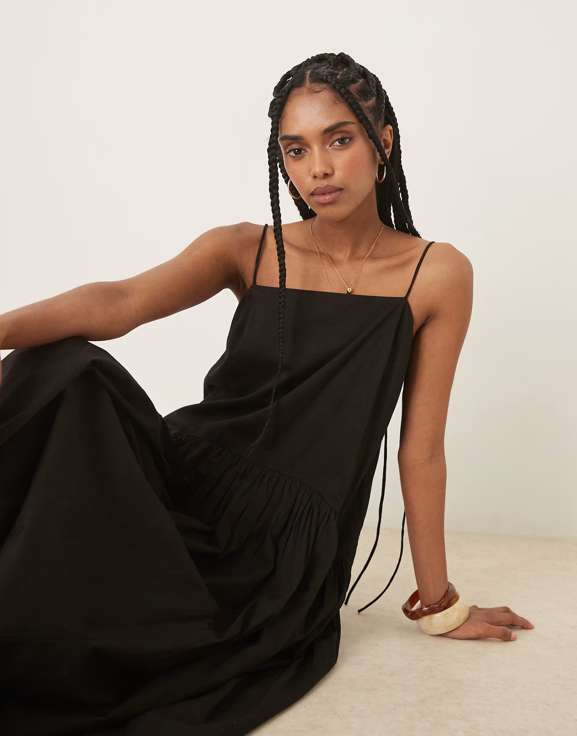 ASOS DESIGN dropped waist maxi dress in black | ASOS | ASOS (Global)