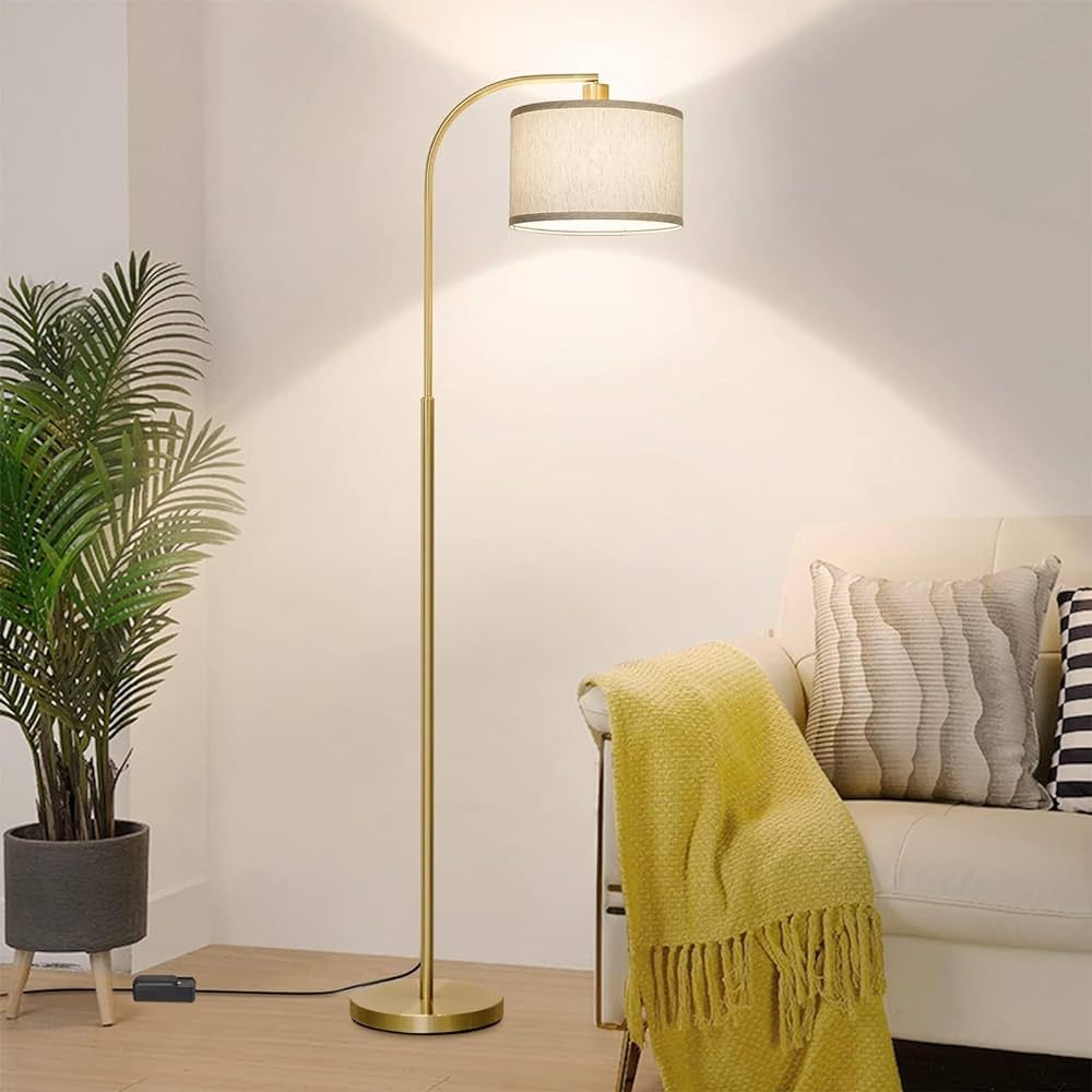 Boncoo LED Floor Lamp Fully Dimmable Modern Standing Lamp Arc Floor Lamp with Adjustable Drum Sha... | Amazon (US)