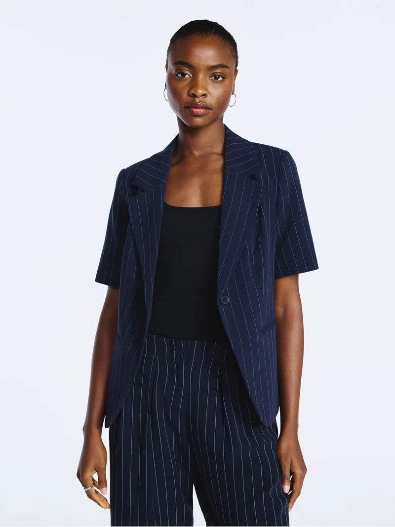 Scoop Women's and Women's Plus Short Sleeve Boxy Blazer, Sizes XS-4X | Walmart (US)