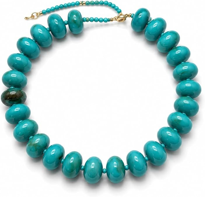 Chunky Large Beaded Necklace for Women, Turquoise Stone Bib Collar Colorful Big Statement Necklac... | Amazon (US)
