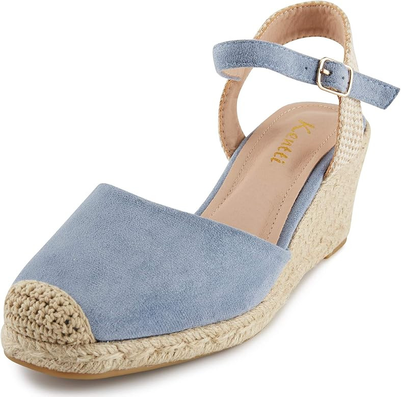 Kentti Women's Comfort Closed Toe Adjusting Buckle Espadrille Wedge Sandal | Amazon (US)