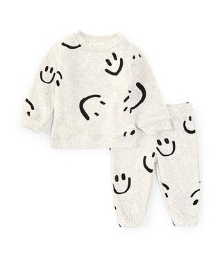 Scene&Heard Baby Boys Smiley Face Long Sleeve Sweatshirt & Jogger Pants Set | Dillard's | Dillard's