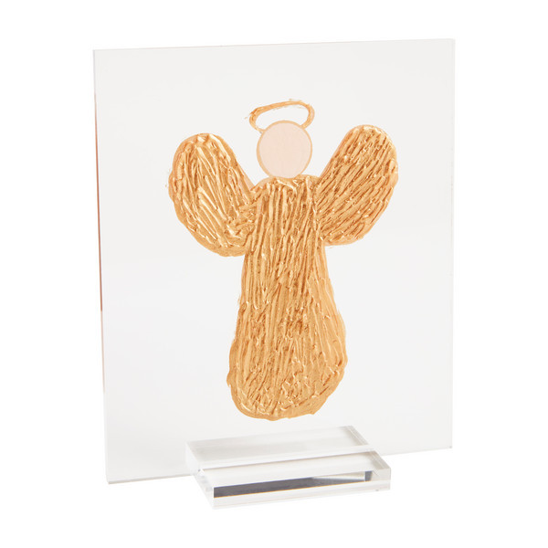 Mud Pie Large Angel Acrylic Plaque in Gold | Mud Pie