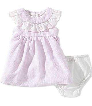 Rare Editions Baby Girls Sleeveless Scalloped Lace Collar Seersucker Dress - 3/6 Months | Dillard's