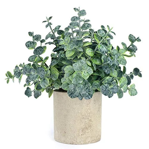 iFLOVE Small Fake Plastic Plant Artificial Eucalyptus Potted Plant Look Real Greenery Decor Home ... | Walmart (US)