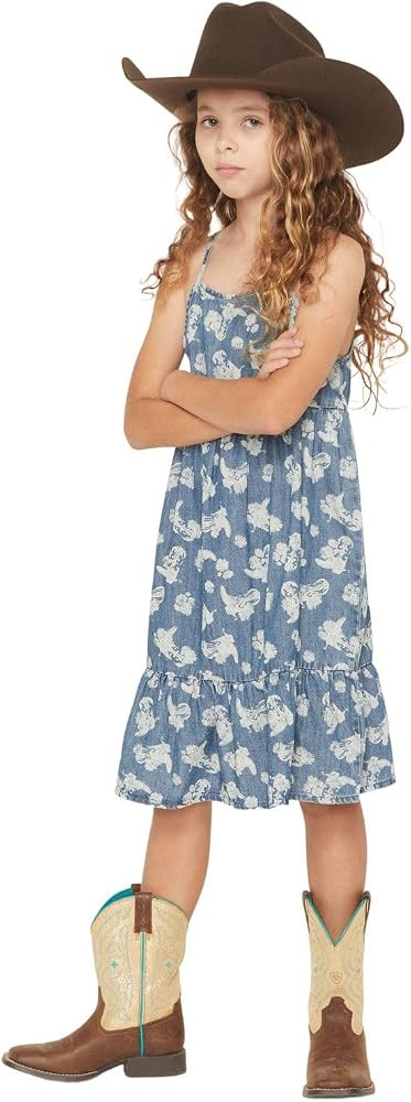 Wrangler Girl's Denim Horse Print Dress | Amazon (US)