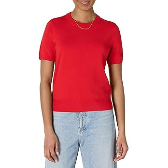 Amazon Essentials Women's Regular-Fit Short Sleeve Pullover Sweater Top | Amazon (US)