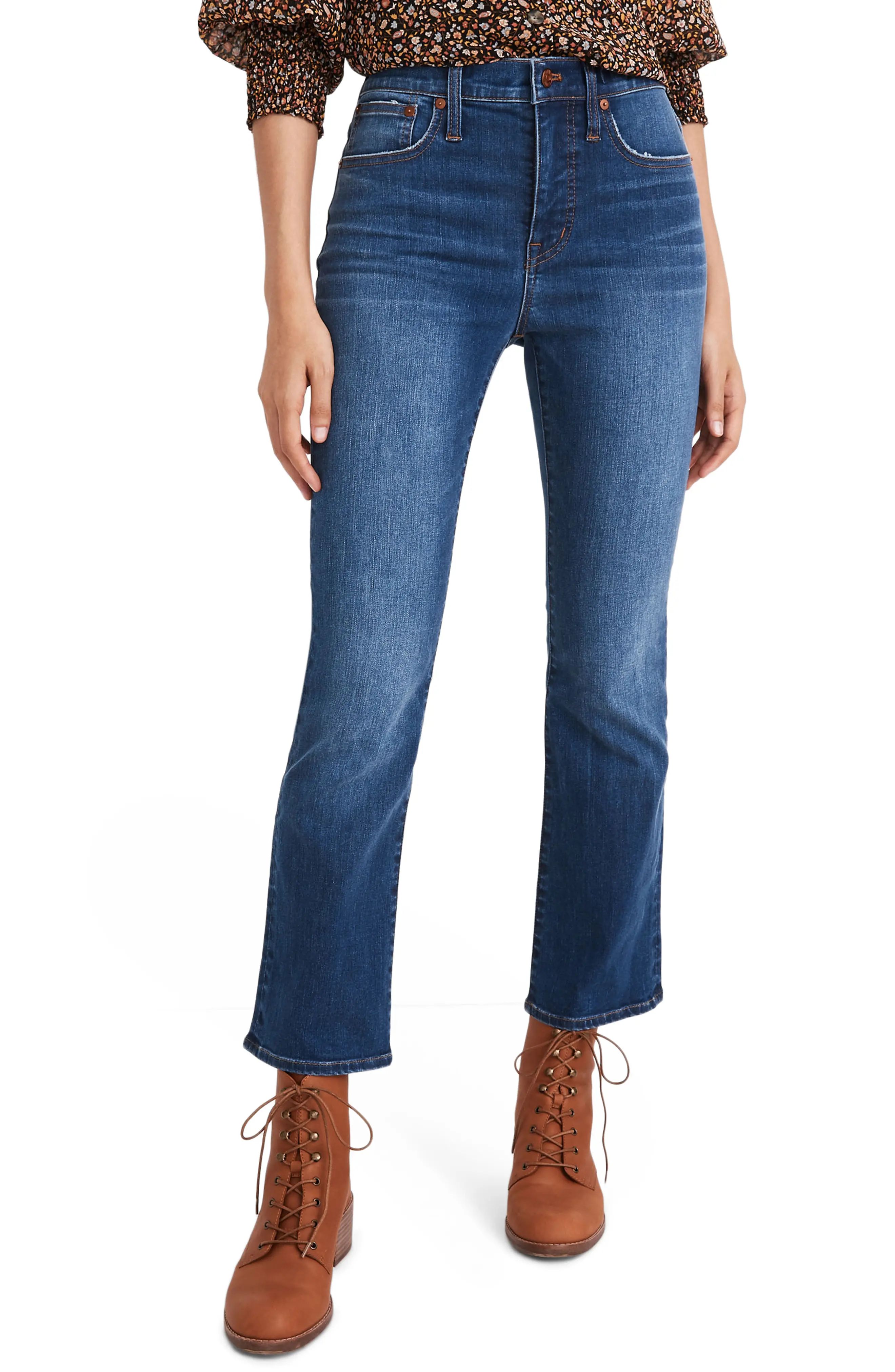 Women's Madewell Cali High Waist Demi Boot Jeans, Size 27 - Blue | Nordstrom