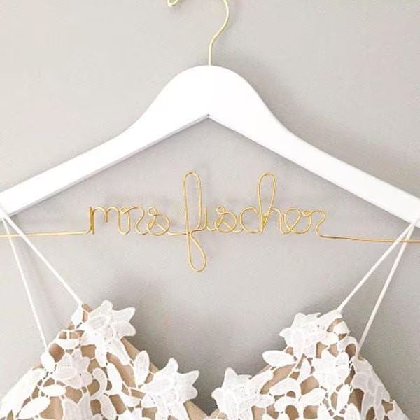 FREE SHIPPING Wedding Dress Hanger Bride Hanger Last Name | Etsy | Etsy (US)