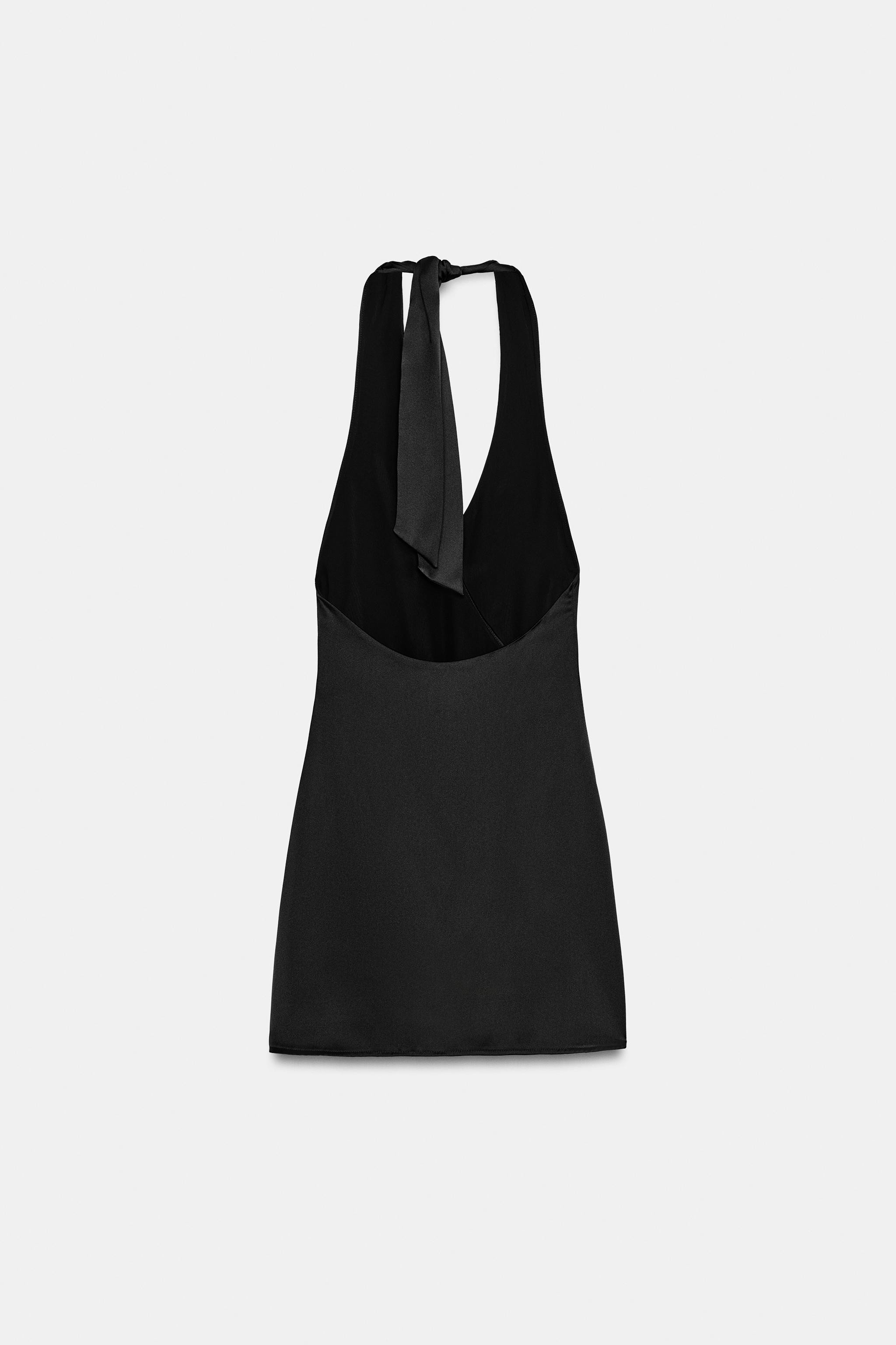SATINIERTES NECKHOLDER-KLEID MIT PUNKTEN | Zara US