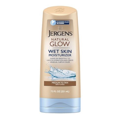 Jergens Natural Glow Wet Skin Moisturizer Medium/Tan 7.5oz | Target