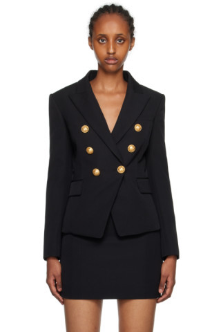 Black Double-Breasted Blazer | SSENSE