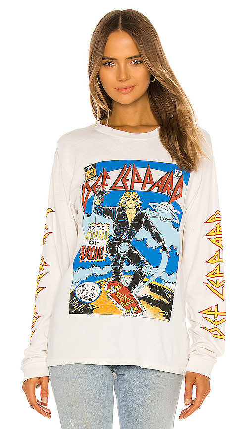 Madeworn Def Leppard Women Of Doom Tee in Cream. - size S (also in M,XS) | Revolve Clothing (Global)