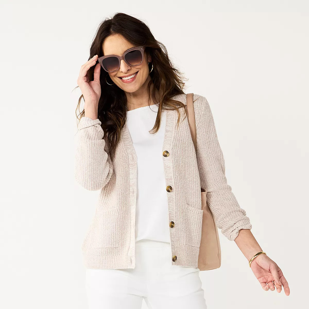 Women's Croft & Barrow® Shaker Cardigan Sweater | Kohl's