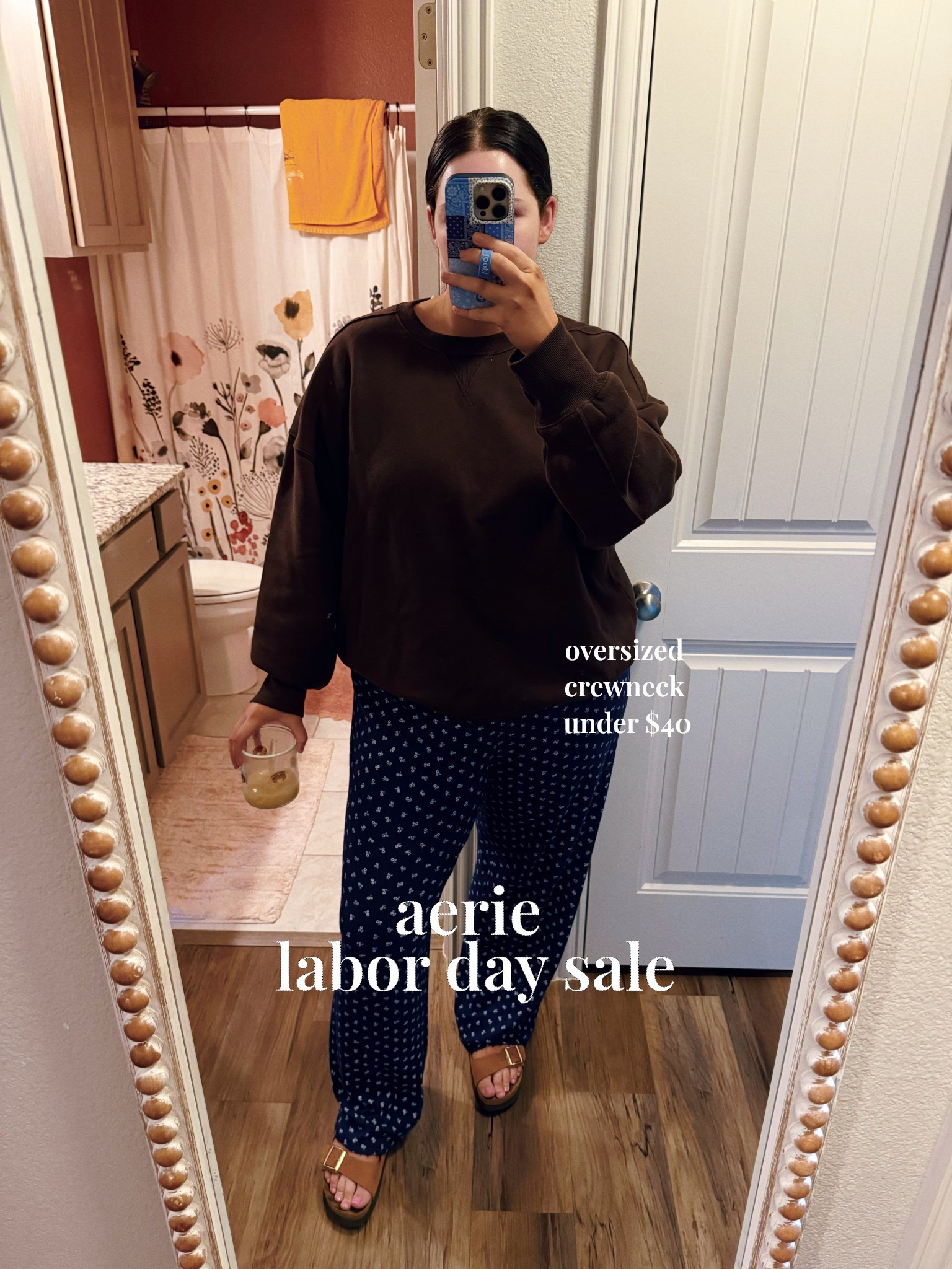 matching athleisure sets in multiple fall/winter colors on sale today at aerie! Crewneck is oversized, I’m in the XL but the size L would’ve still had extra room. Go w your true size with the shirt and leggings!

#LTKStyleTip #LTKMidsize #LTKFindsUnder50