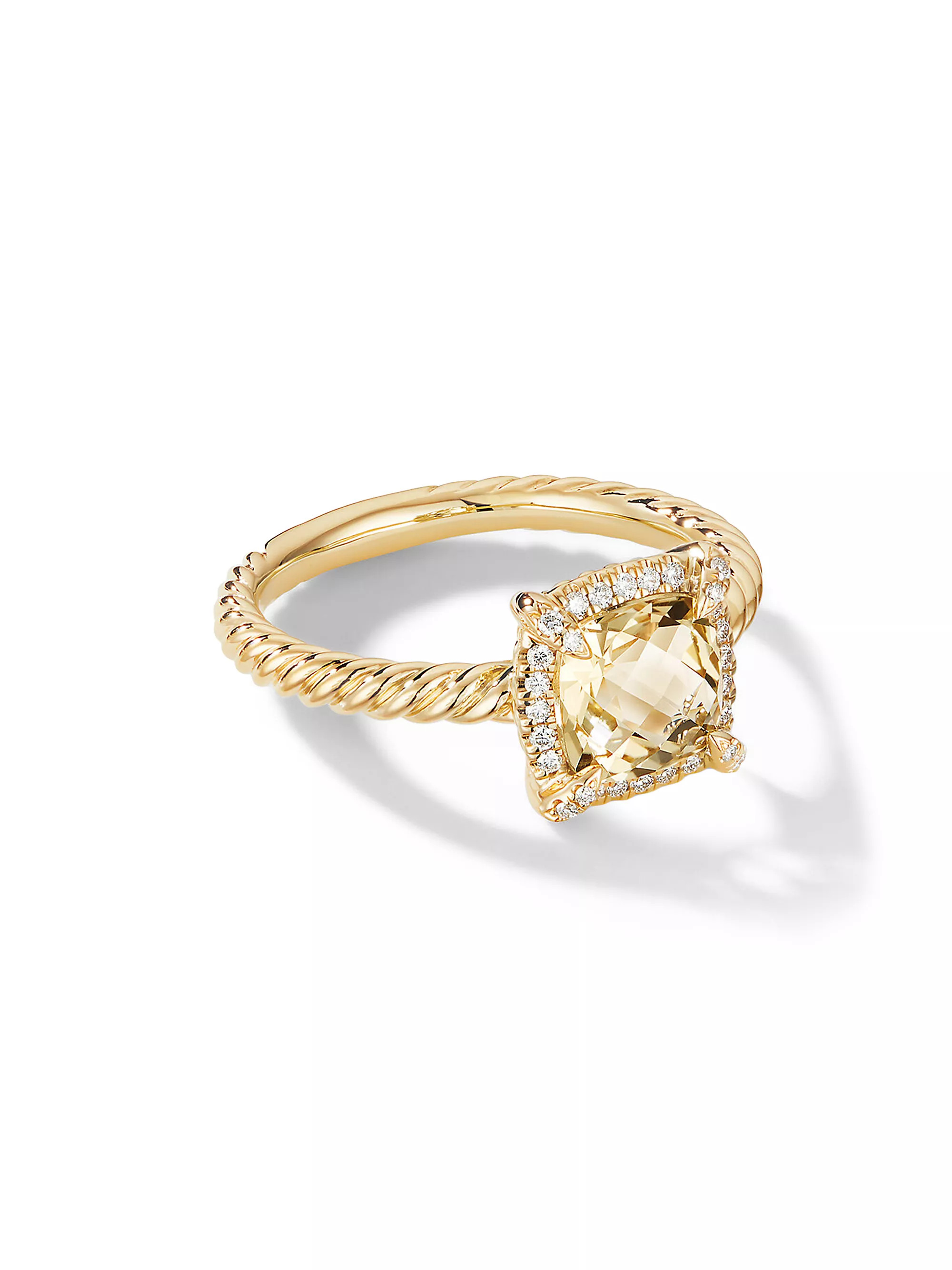 David YurmanPetite Chatelaine® Pavé Bezel Ring in 18K Yellow Gold with Diamonds | Saks Fifth Avenue