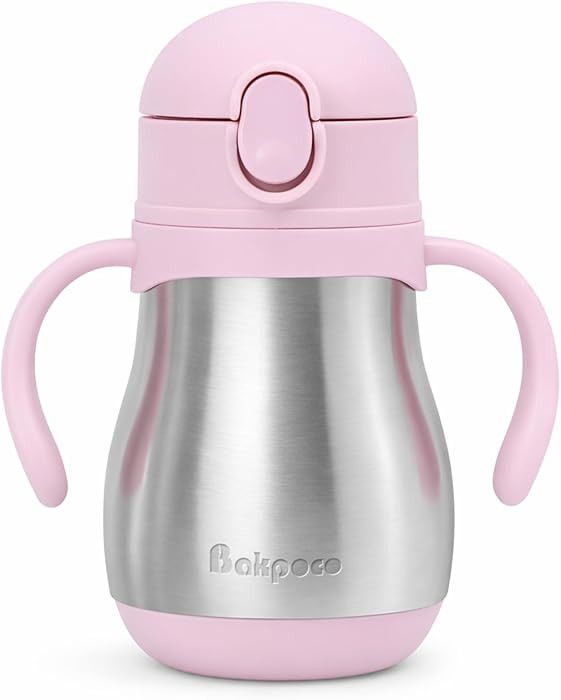 Bakpoco Stainless Steel Sippy Straw Cup for Toddlers 1-3 Years Old, Insulated Toddler Water Bottl... | Amazon (US)
