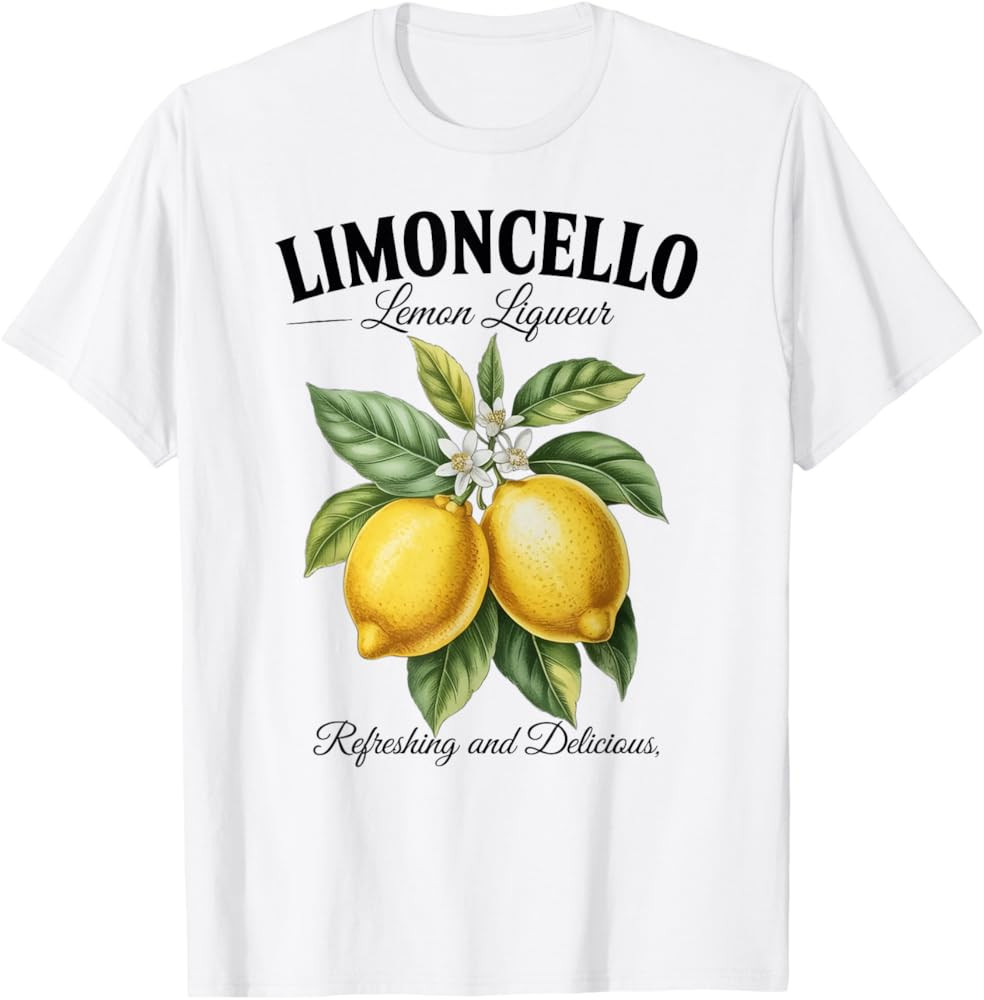 Limoncello Italy Vintage Refreshing Lemon Vacation Men Woman T-Shirt | Amazon (US)