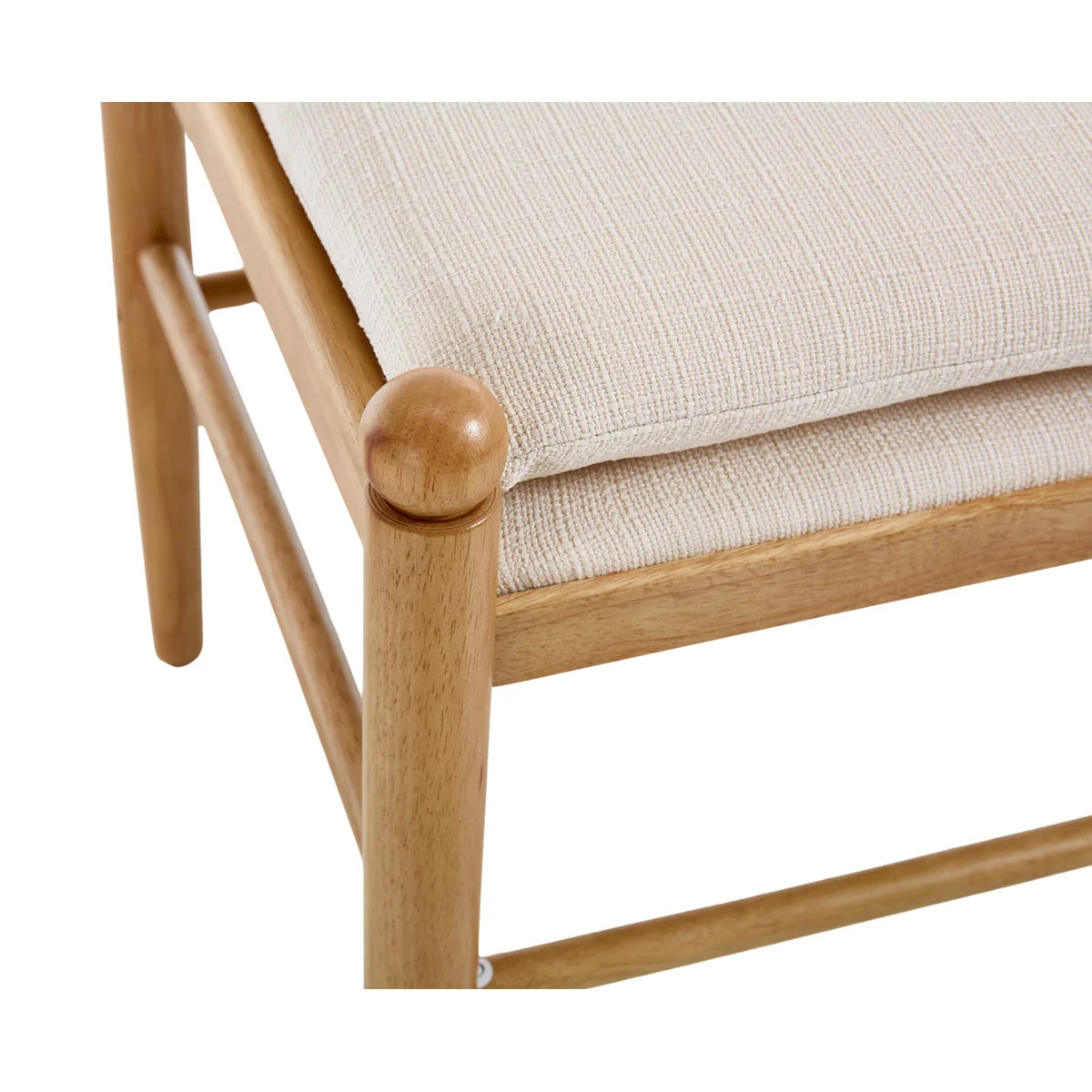 Linen Upholstered Ottoman With Solid Wood Legs | Wayfair North America
