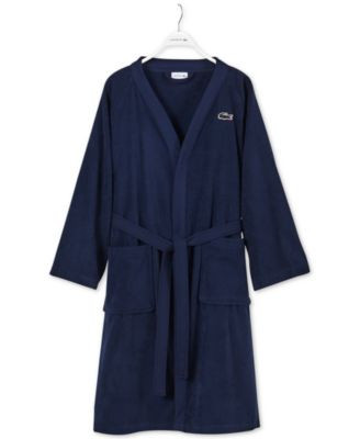 Lacoste Home Logo Patch 100% Cotton Pique Bath Robe - Macy's | Macy's
