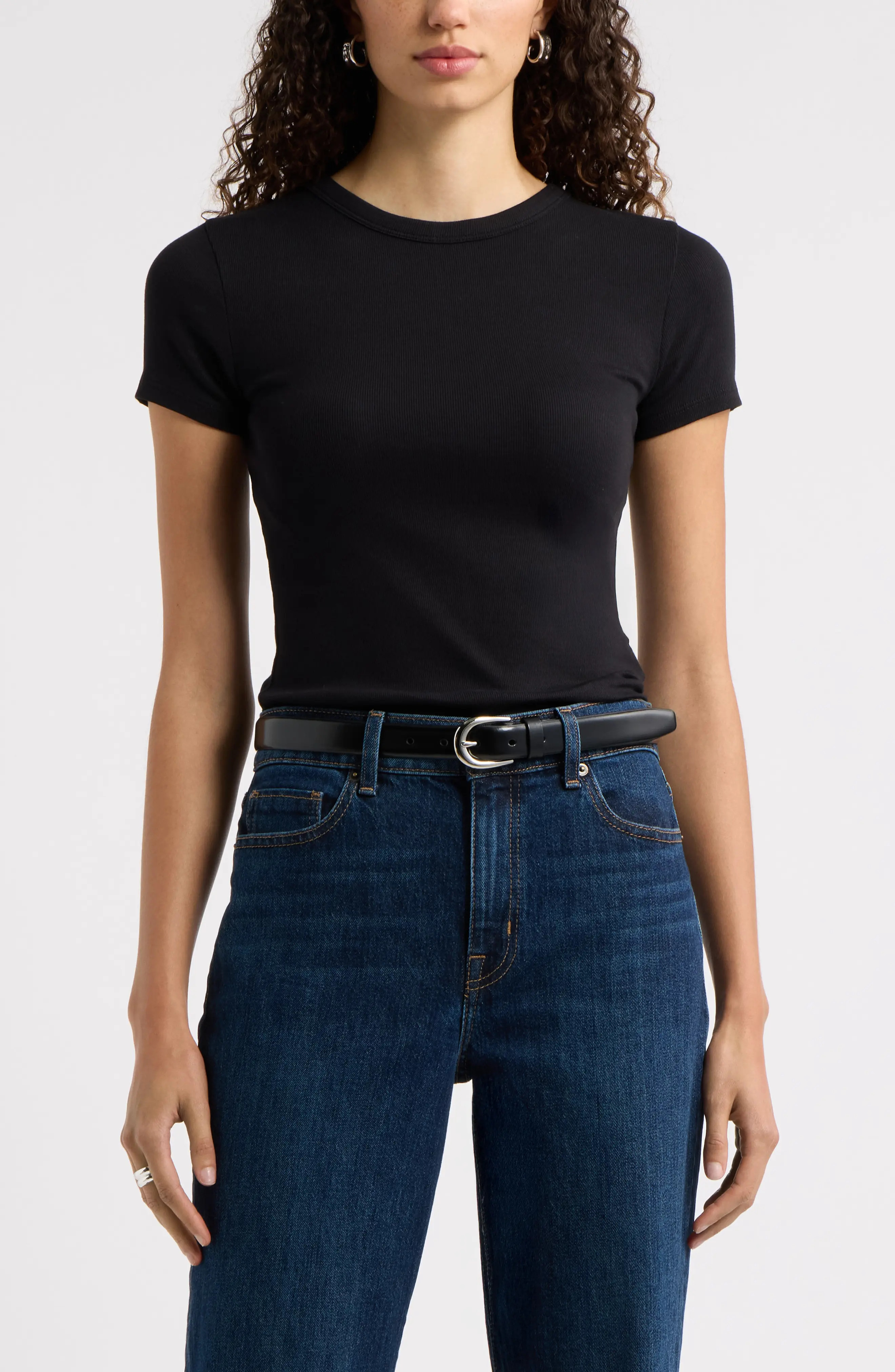 Nordstrom Ribbed Crewneck T-Shirt (Women) | Nordstrom | Nordstrom