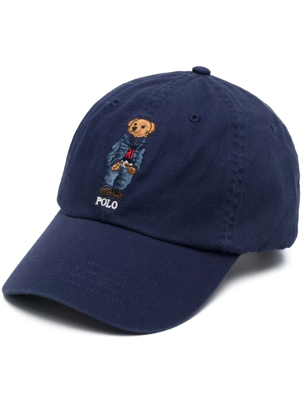 Polo Bear-embroidered cotton cap | Farfetch Global