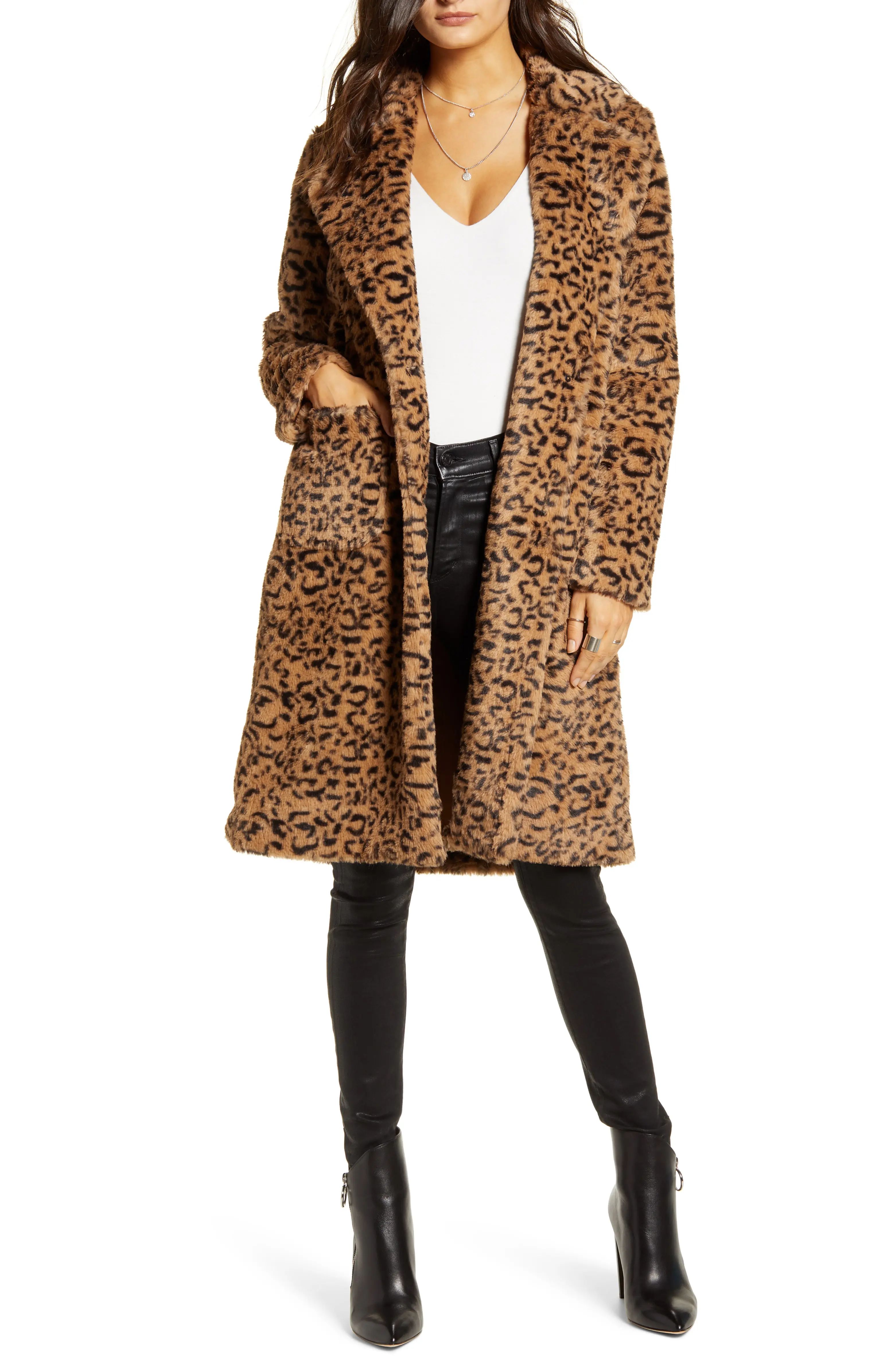 Faux Fur Leopard Coat | Nordstrom