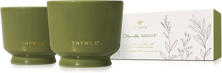 Thymes Citronella Grove Aromatic Outdoor Candle Set - Outdoor Citronella Candles for Patio - Summ... | Amazon (US)
