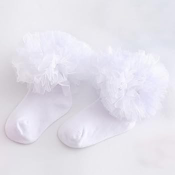Girl Lace Tutu Socks Baby Toddler Girls Eyelet Ruffle Lace Dance Dressy Socks 2-8T | Amazon (US)