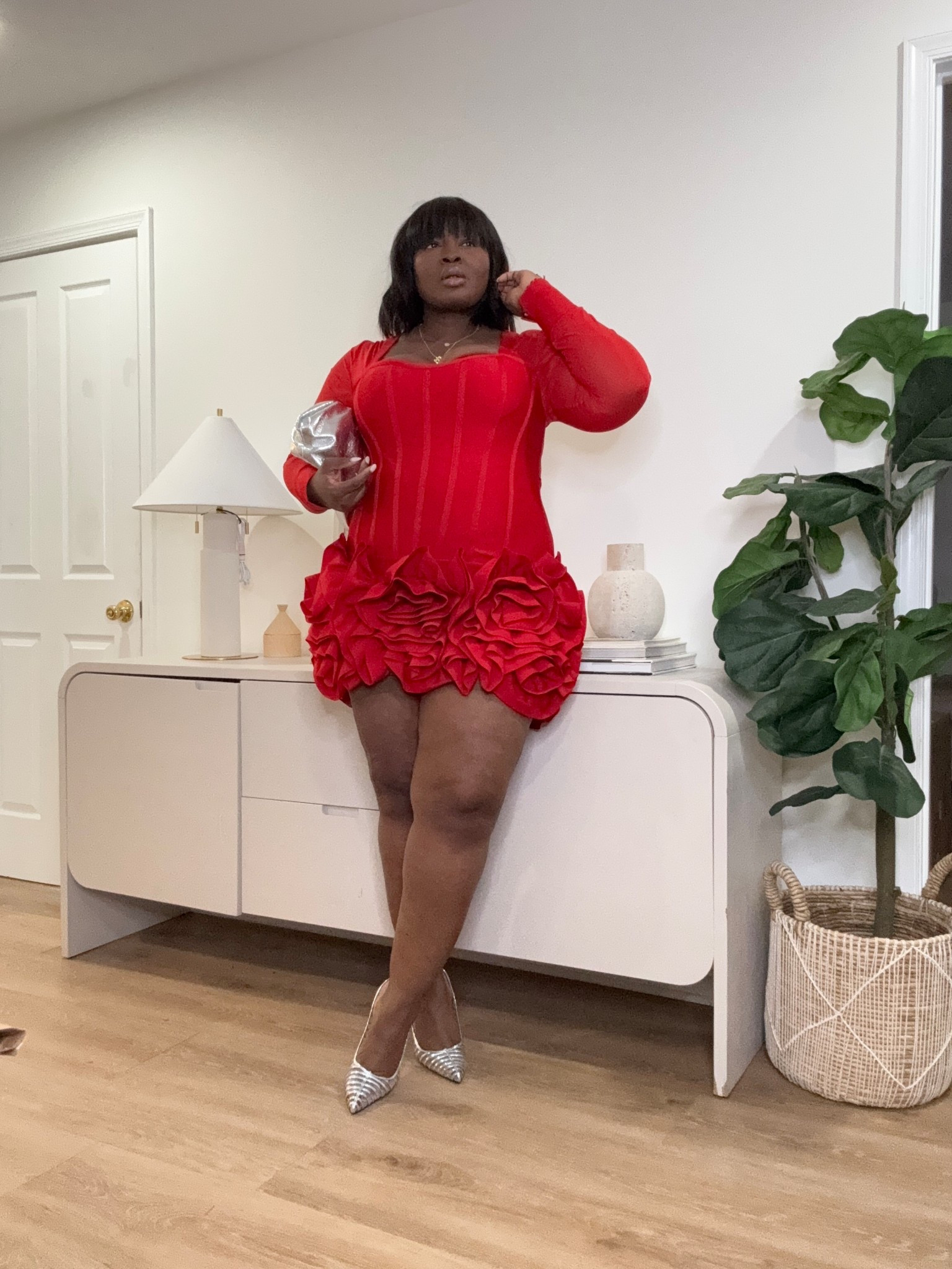 I love a dress that defines my waist but still feels comfortable. The underwire + padded bust gives lift, while the stretch fabric smooths everything out. And that 3D ruffle hem? It adds volume right where you want it. #RedMiniDress #BandageDress #BirthdayDress #DateNightLook #HolidayPartyDress #CorsetDress #PlusSizeStyle

#LTKootd #LTKSeasonal #LTKMidsize