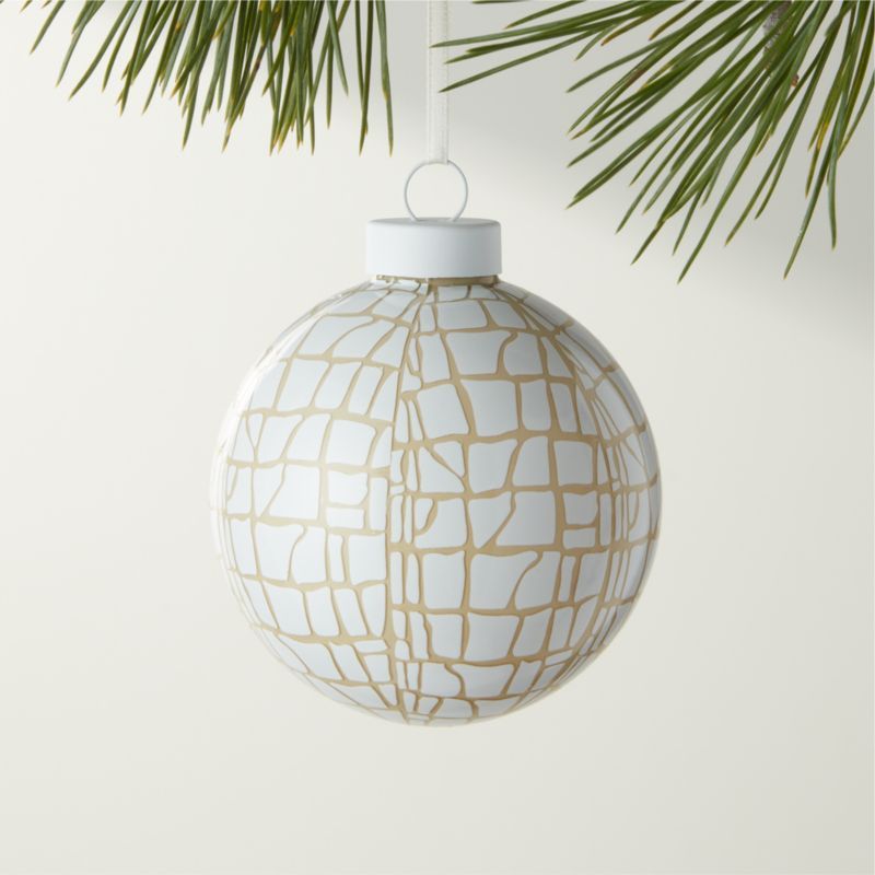 Croc White Glass Christmas Ornament 3'' + Reviews | CB2 | CB2