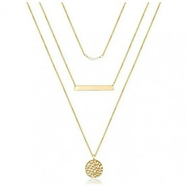 Dainty Necklaces for Women Layered Necklaces Gold Plated Coin Choker Necklace Women Jewelry | Walmart (US)