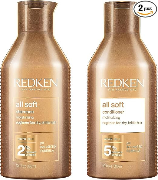 REDKEN All Soft Shampoo and Conditioner Set for Dry Hair, With Argan Oil, Intense Softness and Sh... | Amazon (UK)