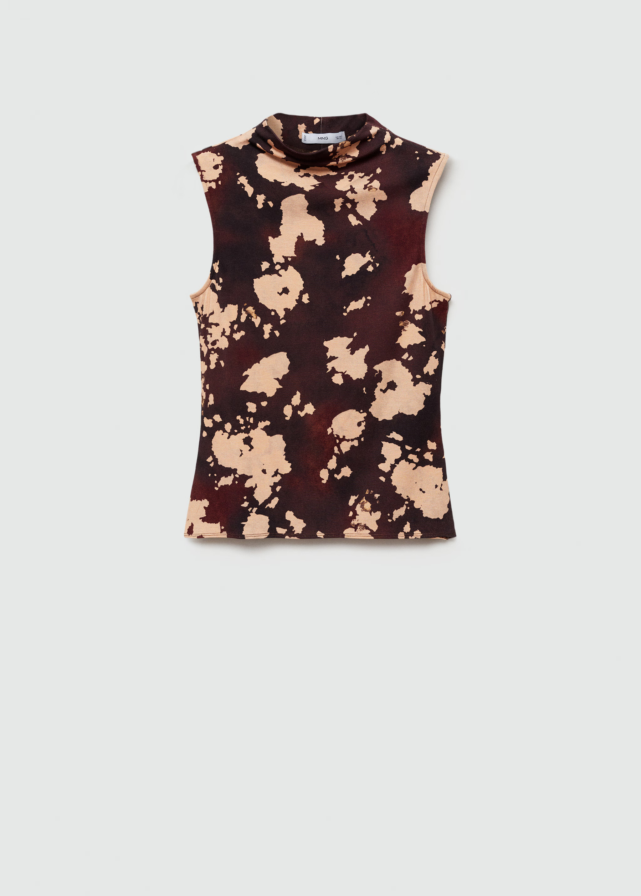 Printed perkins-collar top | MANGO (US)