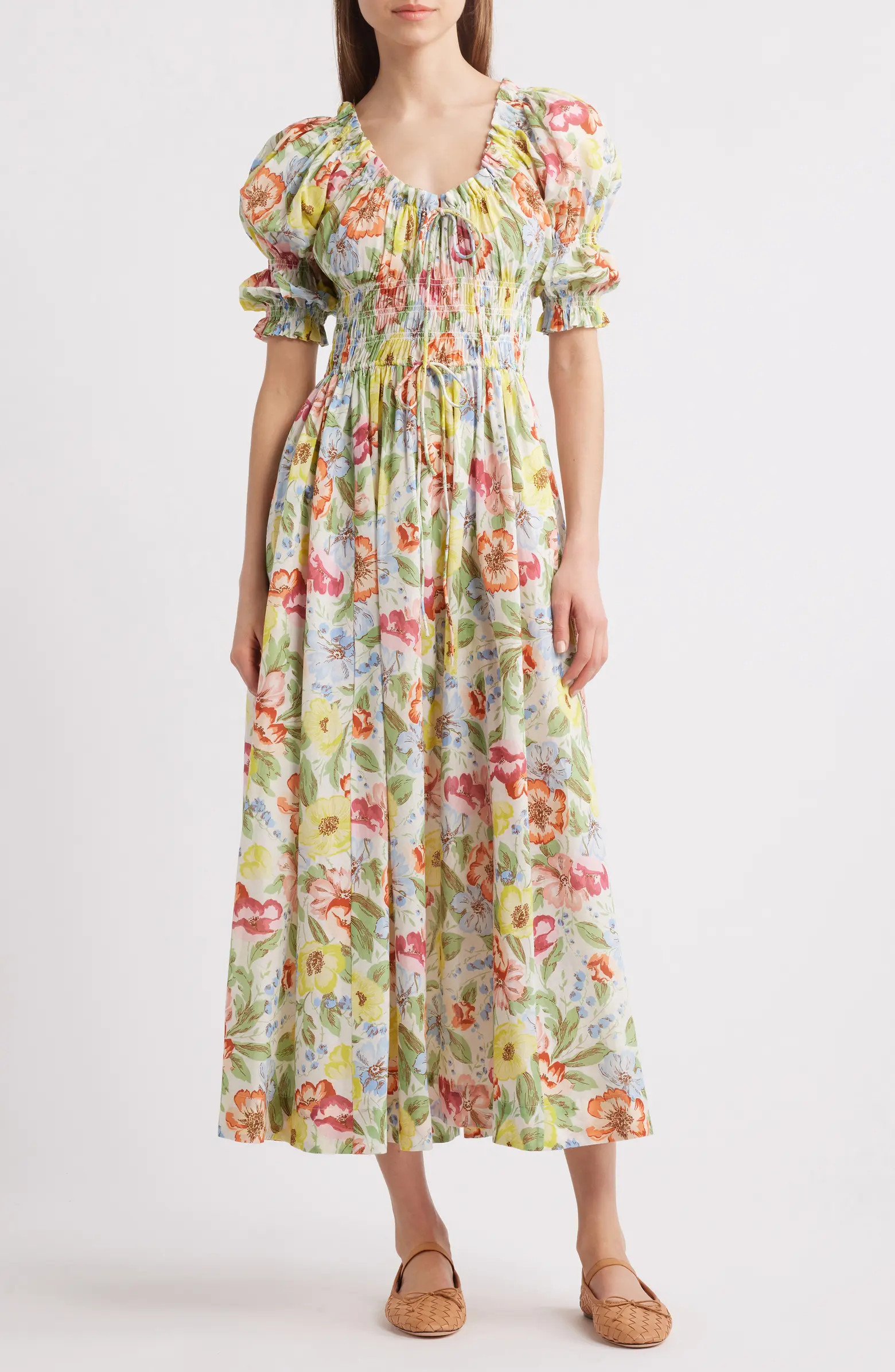 DÔEN Ischia Floral Convertible Organic Cotton Maxi Dress | Nordstrom | Nordstrom