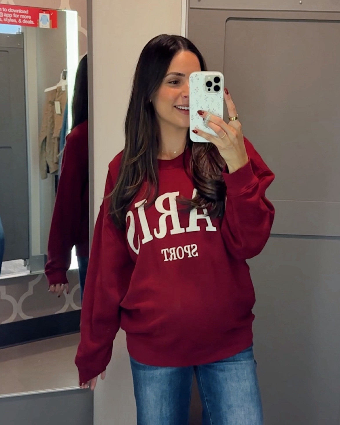Sweatshirt on sale for 30% off for Target Circle Week 👏🏼🎯

Sizing— sized up to a L for an oversized fit! Comfy and I love the color! 

Jeans are not target but linked! True to size, I am wearing a size up (27) with my bellaband to fit my 36 week bump 🤰🏻 



#LTKSaleAlert #LTKFindsUnder50 #LTKBump