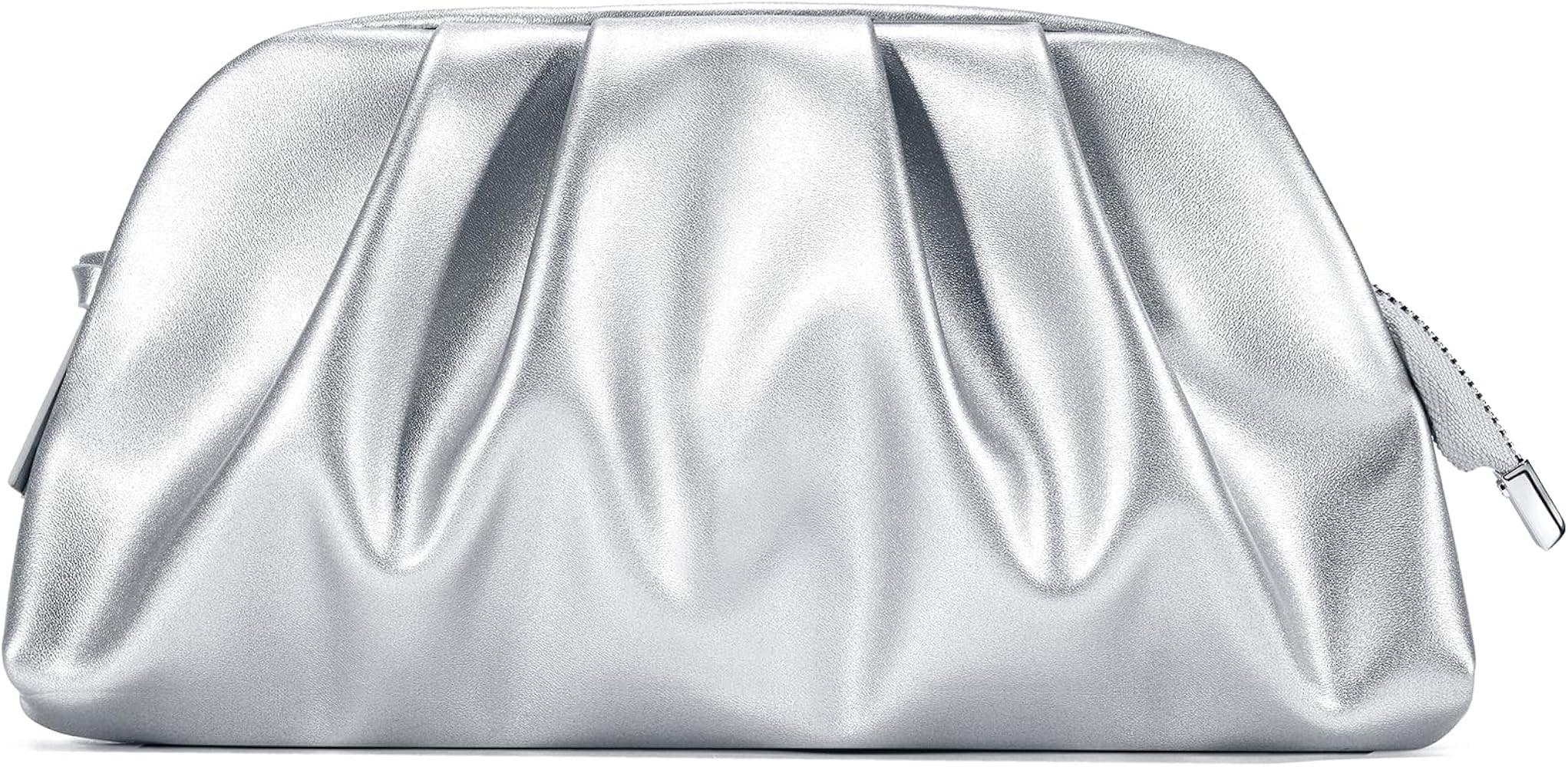 SWEETV Dressy Vegan Leather Clutch Purse for Women Formal, Soft Pleated PU Evening Clutch for Wed... | Amazon (US)