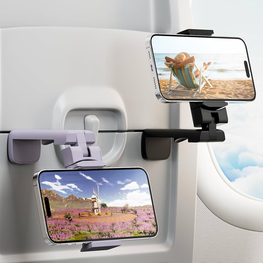 2 Pack Universal Airplane Phone Stand Holder, Klearlook 360 Degree Rotation Travel Essentials Pho... | Amazon (US)