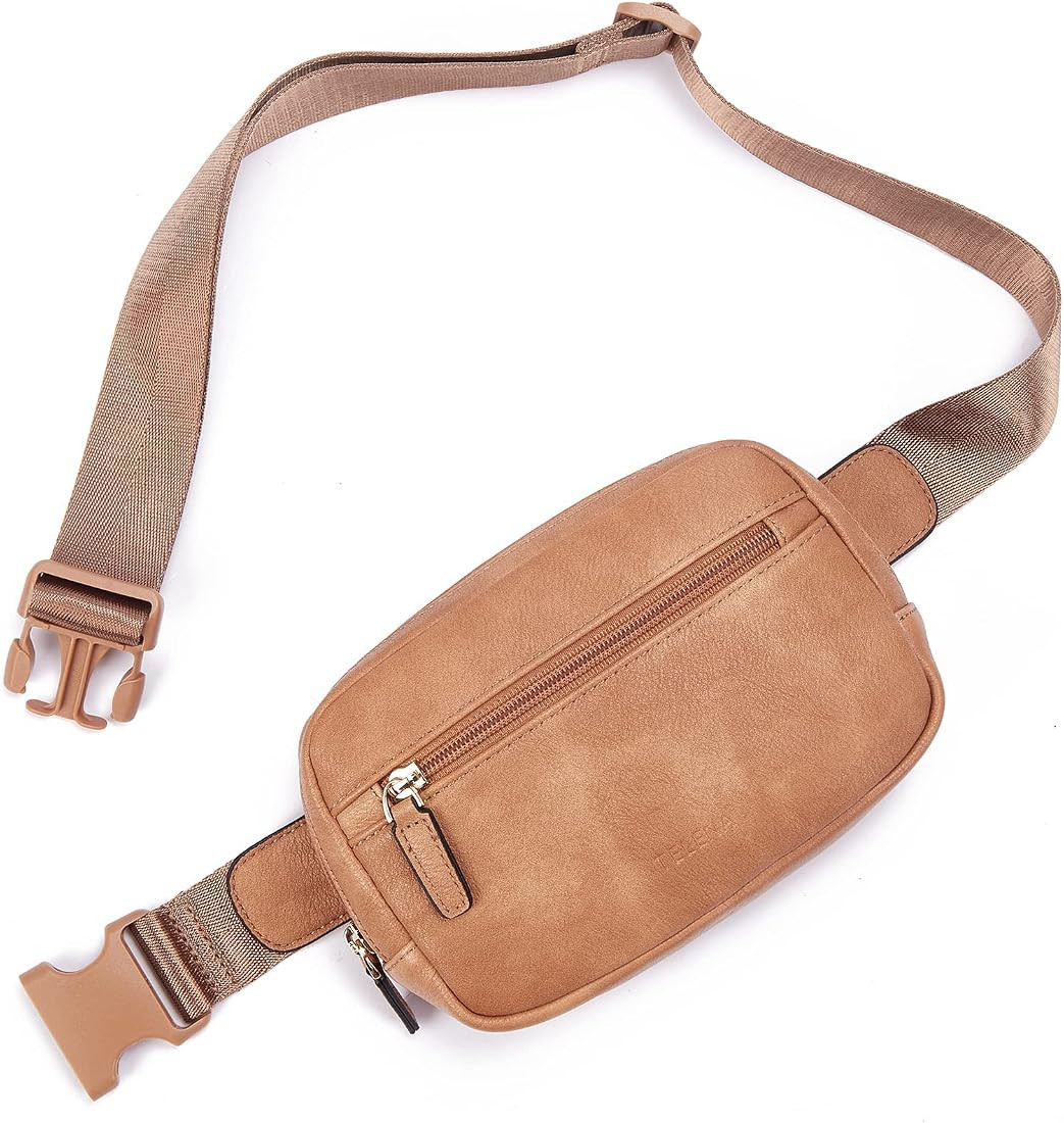 Telena Belt Bag for Women PU Leather Fanny Pack Crossbody Bags for Women Waist Bag with Adjustabl... | Amazon (US)