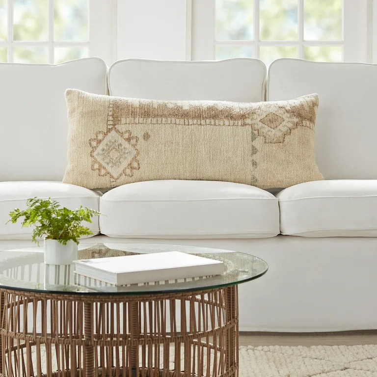 Better Homes & Gardens Beige Persian Patchwork 14" x 36" Pillow by Dave & Jenny Marrs | Walmart (US)