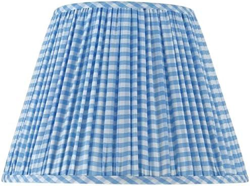 Springcrest Gingham Blue Plaid Pleated Cotton Cottage Core Empire Shade (9x16x11) - Springcrest | Amazon (US)