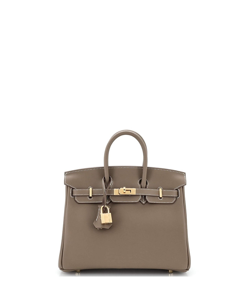 Pre-Owned Hermes Birkin 25 Handbag Grey Swift with Gold Hardware | Bloomingdale's (US)