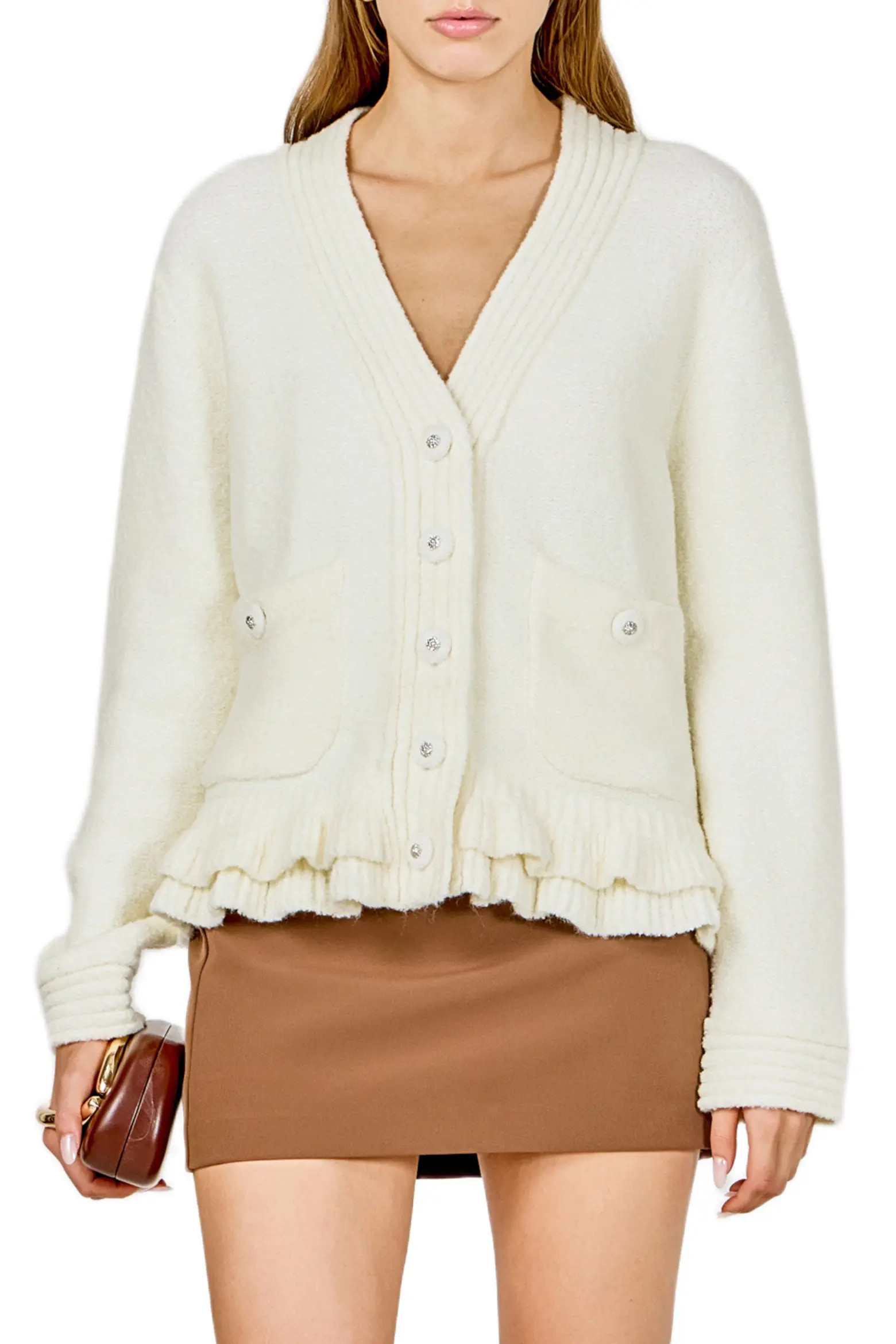 Endless Rose Fuzzy Ruffle Cardigan (Women) | Nordstrom | Nordstrom