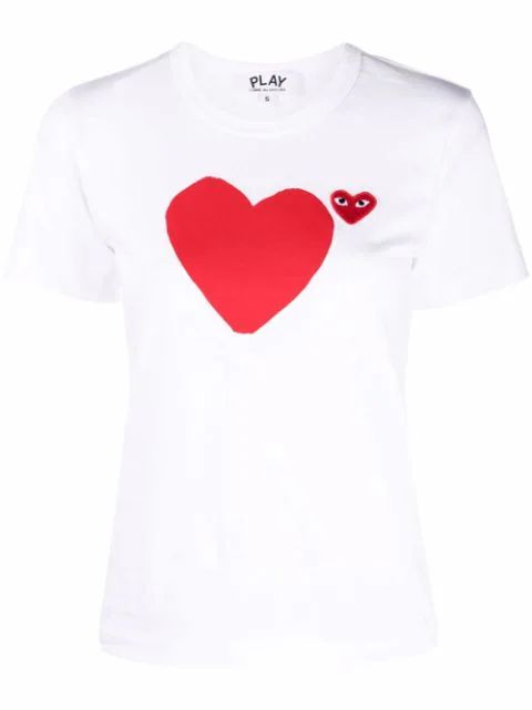 Comme Des Garçons Play Signature Heart logo-patch T-shirt - Farfetch | Farfetch Global