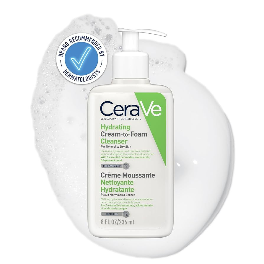 CeraVe Hydrating Cream-to-Foam Cleanser, Face, With 3 essential ceramides, amino acids & hyaluron... | Amazon (UK)
