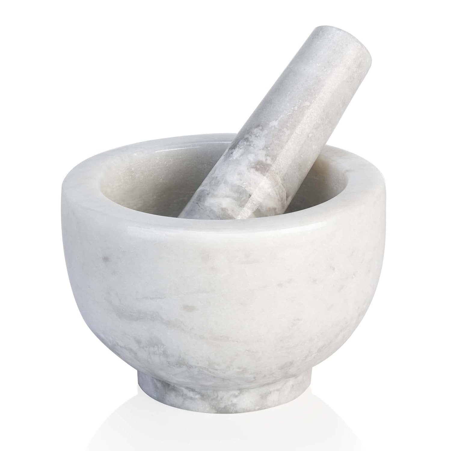 Marble Mortar and Pestle Set, 5"-1.5 Cups Grinder Bowl for Guacamole, Salsa, Pill Crusher, Spice, Herb, Garlic, Nut, Heavy Duty Grinder for Kitchen(Grigio Fantasy) | Amazon (US)