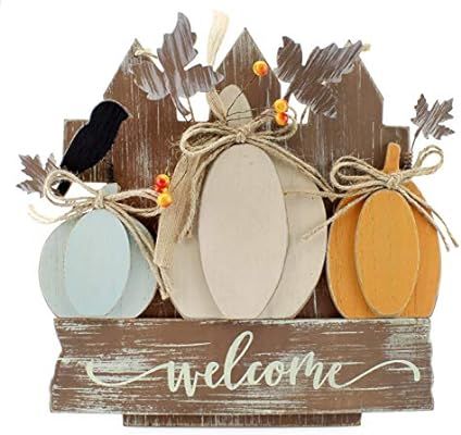 AuldHome Farmhouse Fall Door Sign, Wooden Door Decoration 12.5 x 12 Inches | Amazon (CA)