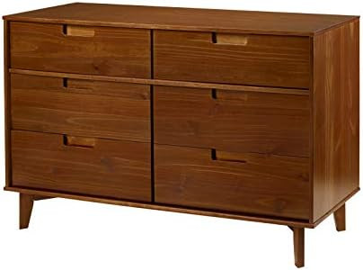 Walker Edison Mid Century Modern Grooved Handle Wood Dresser Bedroom Storage Drawer Organizer Clo... | Amazon (US)