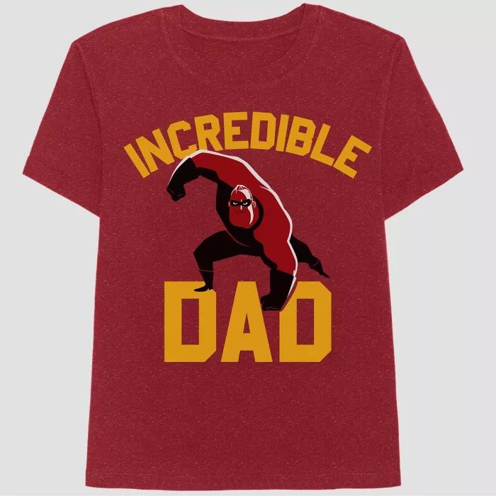 Men's 'Incredible Dad' Short Sleeve Graphic T-Shirt - Red | Target