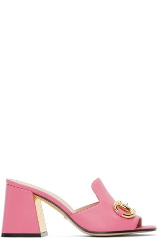 Pink Horsebit Heels | SSENSE